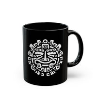 Andean Dual God Symmetry Tribal Glyph Style Black Mug