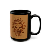 Ah Puch Mayan Skull Crown Glyph Style Black Mug