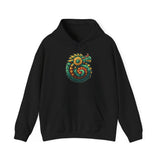 Colorful Quetzalcoatl Sun Serpent Glyph Style Unisex Hoodie