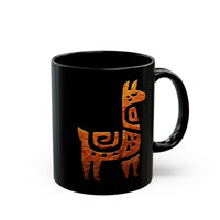 Inca Llama Rock Carving Style Black Mug
