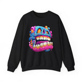 Chunky Neon Mayan Skull Graffiti Style Unisex Sweatshirt
