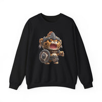 Chibi Mayan Jaguar Warrior Cartoon Style Unisex Sweatshirt