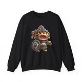 Chibi Mayan Jaguar Warrior Cartoon Style Unisex Sweatshirt