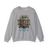 Tlaloc Ancient Rain Mask Glyph Unisex Sweatshirt