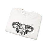 Aztec Western Bull Skull Longhorn Illustration Unisex Sweatshirt