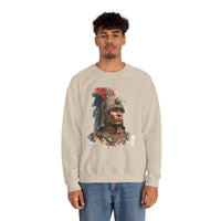Inca Warrior Watercolor Art and Tribal Pattern Unisex Sweatshirt