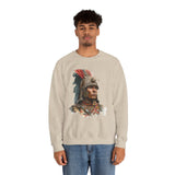 Inca Warrior Watercolor Art and Tribal Pattern Unisex Sweatshirt