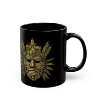 Aztec Golden Feather Headdress Mask Black Mug