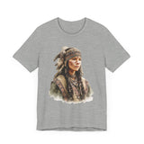 Inca Warrior Woman with Feathered Headdress Watercolor Unisex T-Shirt