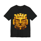 Golden Warrior Mask Andean Glyph Style Unisex T-Shirt