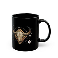 Western Longhorn Cosmic Totem Illustration Black Mug