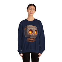 Glow-Eyed Tribal Stone Skull Unisex Sweatshirt