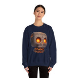 Glow-Eyed Tribal Stone Skull Unisex Sweatshirt
