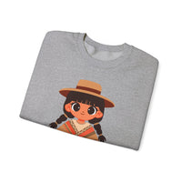 Cartoon Girl in Traditional Poncho Peru Unisex Sweatshirt