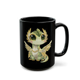 Chibi Quetzalcoatl Feathered Serpent Black Mug