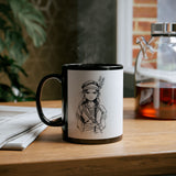 Inca Warrior Girl Bold Andean Spirit Design Black Mug