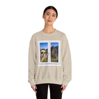 Funny Llama at the Window with Machu Picchu View Unisex Sweatshirt