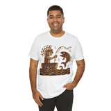 Pre-Hispanic Fisherman with Symbolic Fish Glyph Style Unisex T-Shirt