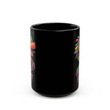 Cartoon Quetzalcoatl Cyber Serpent Black Mug