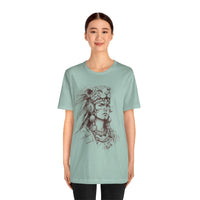 Aztec Warrior Woman Jaguar Spirit Sketch Unisex T-Shirt
