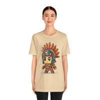 Chibi Aztec Warrior Cartoon Style Unisex T-Shirt