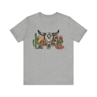 Sunset Desert Scene with Aztec Tribal Skull Unisex T-Shirt