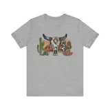 Sunset Desert Scene with Aztec Tribal Skull Unisex T-Shirt