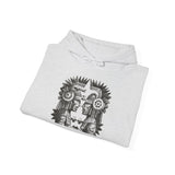 Mirrored Aztec Warriors in Glyph Style Unisex Hoodie