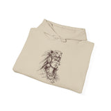 Aztec Warrior Woman Jaguar Spirit Sketch Unisex Hoodie