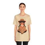 Cartoon Girl in Traditional Poncho Peru Unisex T-Shirt