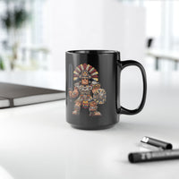 Aztec Blade Hero Pixel Art Black Mug