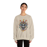 Funny Aztec Skull with Neon Circuits Unisex Sweatshirt