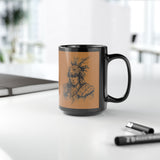 Jaguar Warrior Ink Portrait Black Mug