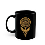 Shadow Phoenix Tribal Emblem Illustration Black Mug