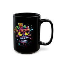 Cyber Aztec Skull Cartoon Style Black Mug