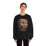 Glow-Eyed Tribal Stone Skull Unisex Sweatshirt