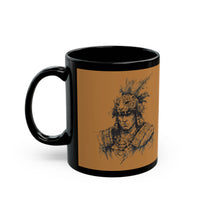 Jaguar Warrior Ink Portrait Black Mug