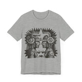 Mirrored Aztec Warriors in Glyph Style Unisex T-Shirt