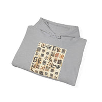 Mayan Petroglyph Stamped Texture Unisex Hoodie