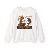 Pre-Hispanic Fisherman with Symbolic Fish Glyph Style Unisex Sweatshirt