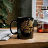 Celestial Mayan Bird Symbol Black Mug