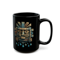 Tlaloc Ancient Rain Mask Glyph Black Mug