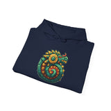 Colorful Quetzalcoatl Sun Serpent Glyph Style Unisex Hoodie