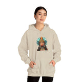 Aztec Royal Warrior Queen Portrait Illustration Unisex Hoodie