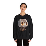 Glow-Eyed Aztec Skull Chibi Unisex Sweatshirt