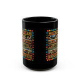 Pre-Columbian Tribal Stripe Pattern Black Mug