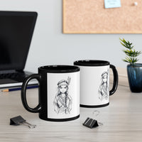 Inca Warrior Girl Bold Andean Spirit Design Black Mug
