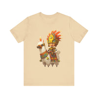 Cute Chibi Inca Warrior and Llama Cartoon Unisex T-Shirt