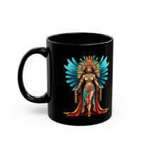Wonder Aztec Queen Warrior Illustration Black Mug