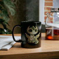Chibi Quetzalcoatl Feathered Serpent Black Mug
